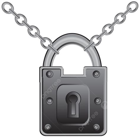 Lock And Chain Clipart PNG Images, Big Door Lock On Chain From Metal, Forbidden, Key, Llock PNG ...