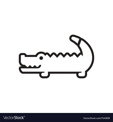 Stylish black and white icon australian crocodile Vector Image