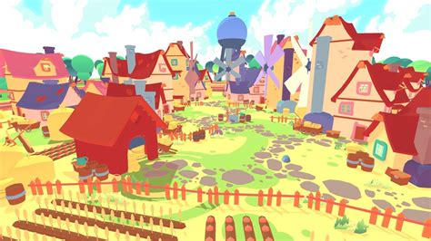 3D model Cartoon country village kit VR / AR / low-poly | CGTrader