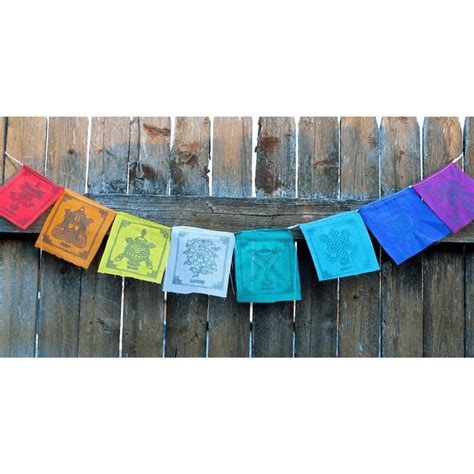 Small 8 Auspicious Symbols Prayer Flags - DharmaShop