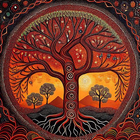 Illustration artistiques | Ygdrasil Aboriginal Australian art style ...