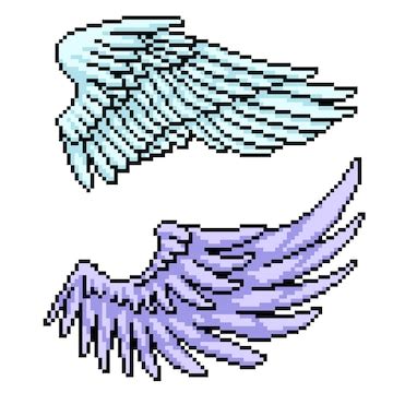 Premium Vector | Pixel art of bird angel wing