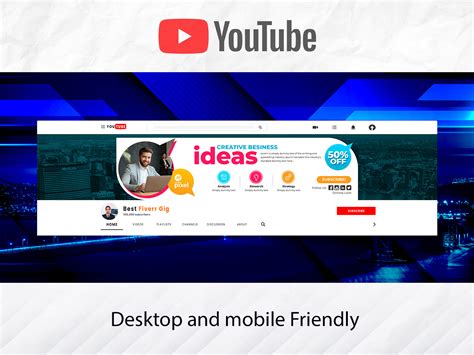 creative business idea youtube channel banner art deasin by Free mockup ...