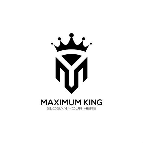 Premium Vector | A logo for a company called maximum king logo monogram letter m and king