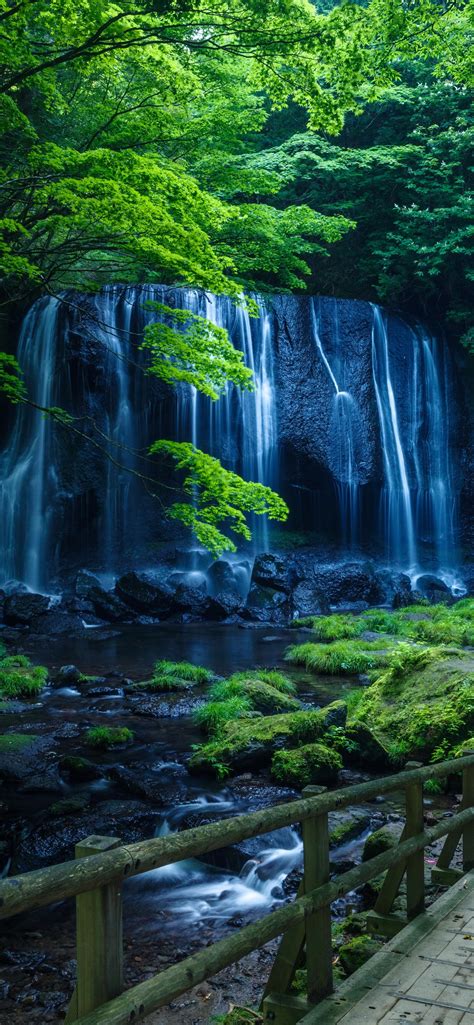 Wallpaper Waterfall, stream, trees, green, park 5120x2880 UHD 5K Picture, Image