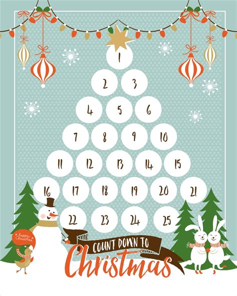 Impressive Printable Christmas Countdown 2020 For Kids – Printable Blank Calendar Template