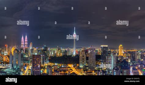 Kuala Lumpur skyline at night Stock Photo - Alamy