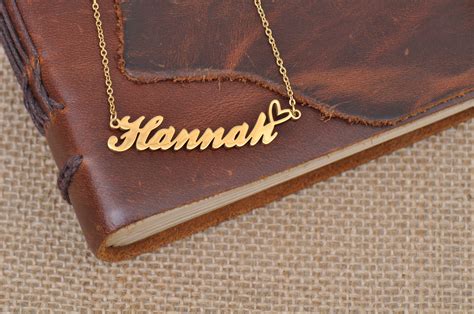 Hannah Gold Plated Necklace 24k Gold Name Necklace with | Etsy