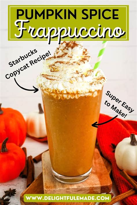 Homemade Starbucks Pumpkin Spice Frappuccino Recipe | Delightful E Made