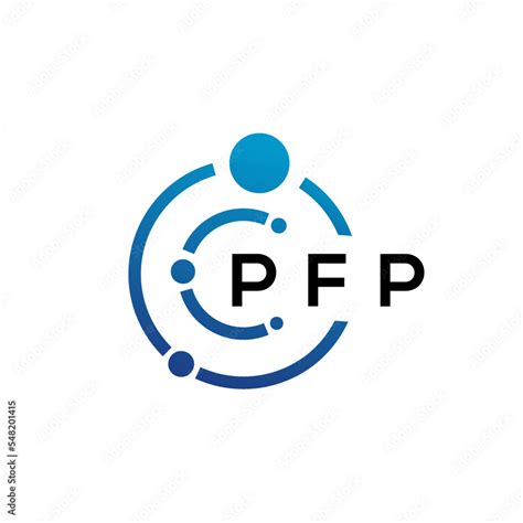 PFP letter technology logo design on white background. PFP creative initials letter IT logo ...