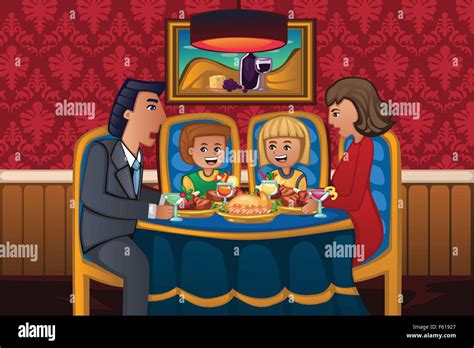 Family dinner together Stock Vector Images - Alamy