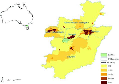 Map of the Latrobe Valley study region showing the location of the coal ...