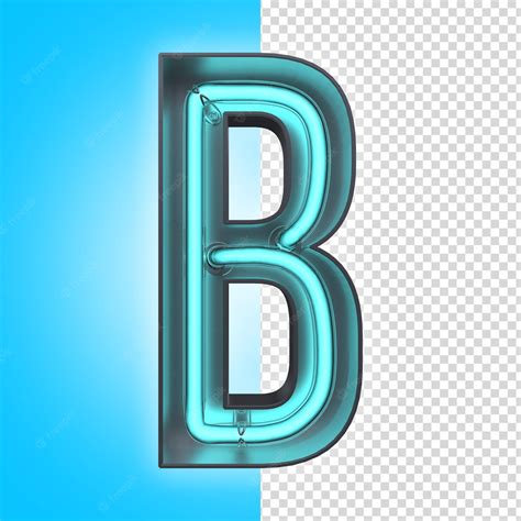 Premium PSD | B neon 3d letter