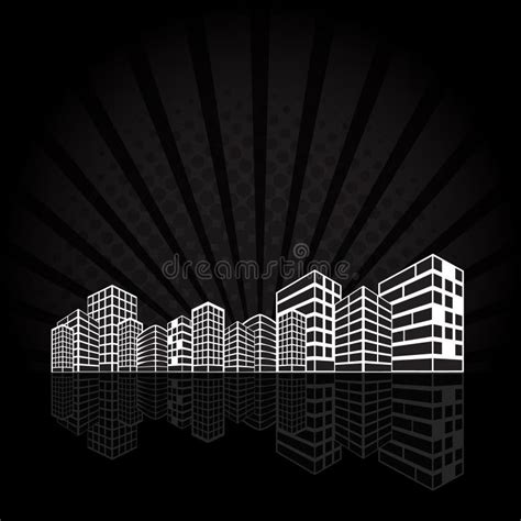 Building Cityscape in Night Stock Vector - Illustration of real, tone ...