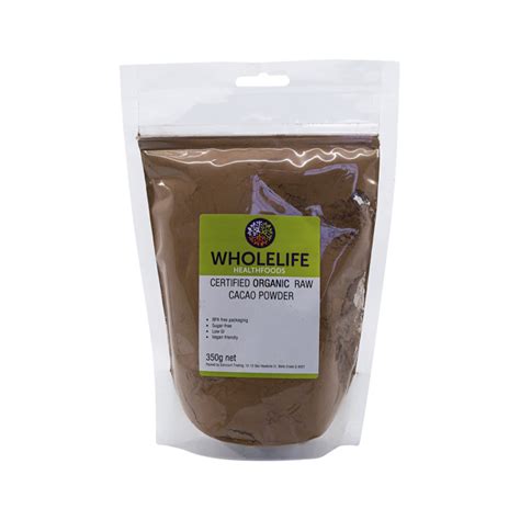 Certified Organic Raw Cacao Powder 350g | WholeLife