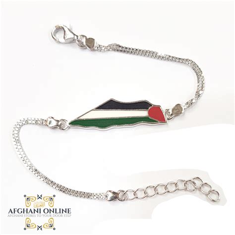 Palestine silver bracelet & enamel coloring with rhodium أسوارة فلسطين ...