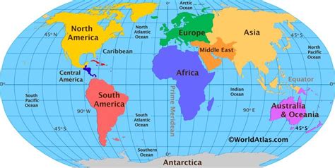 Continents Of The World | Map of continents, World map continents, Continents