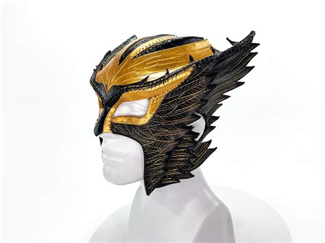 Winged Helmet Genuine Leather Mask - Etsy