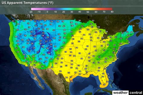 US Relative Humidity Weather Map