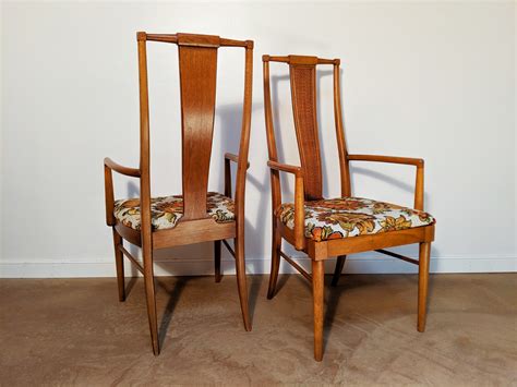 Mid Century Modern High Back Walnut Dining Chairs, Set of Six - EPOCH