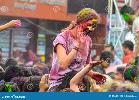 Holi festival in Pokhara editorial photography. Image of celebrate - 116854927