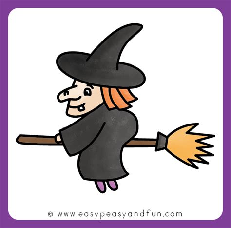 How to Draw a Witch – Step by Step Drawing Tutorial - Easy Peasy and Fun