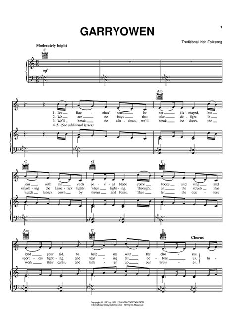 Gary Owen | Sheet music, Gary owen, Printable sheet music