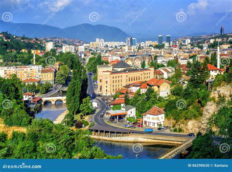 Sarajevo City, Capital of Bosnia and Herzegovina Stock Photo - Image of balkan, beautiful: 86290630