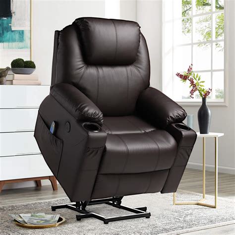 Buy VUYUYU Power Lift Recliner Chair - PU Leather Recliner with Massage and Heat - Electric ...