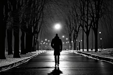 Premium AI Image | Walk alone at Lonely Night