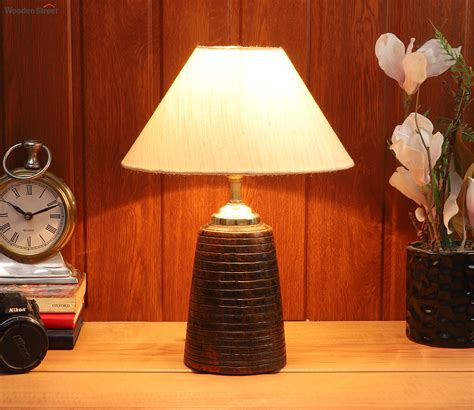 Buy Fabric and Brown Terracotta Table Lamp (Beige) Online in India at Best Price - Modern Table ...