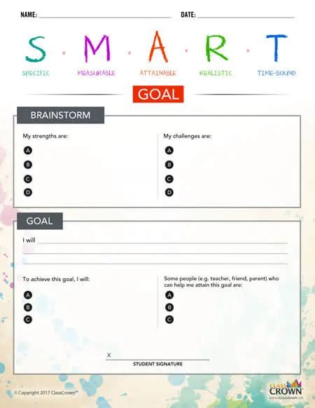 SMART Goal Worksheet - Blog Freebies | ClassCrown