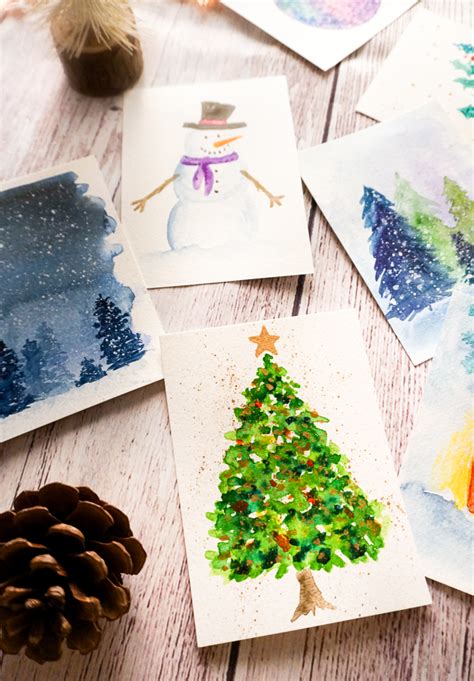 Watercolor Christmas Cards -3 | Cooking My Dreams