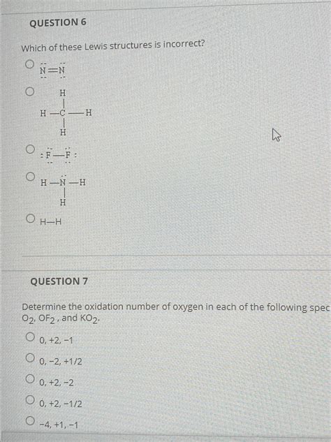 Solved QUESTION 6Which of these Lewis structures is | Chegg.com