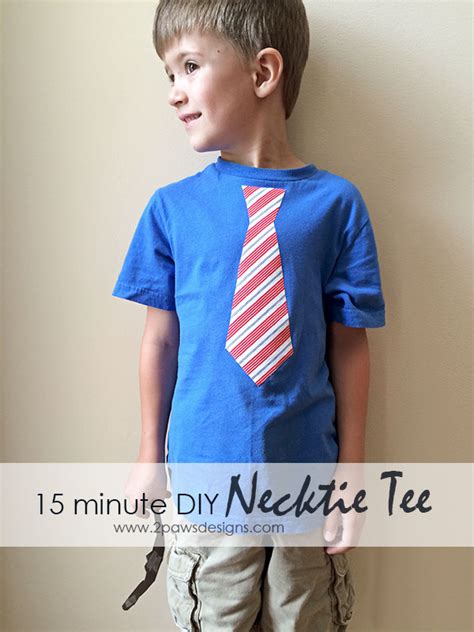 15 Minute (no sew!) DIY Necktie Shirt - 2paws Designs