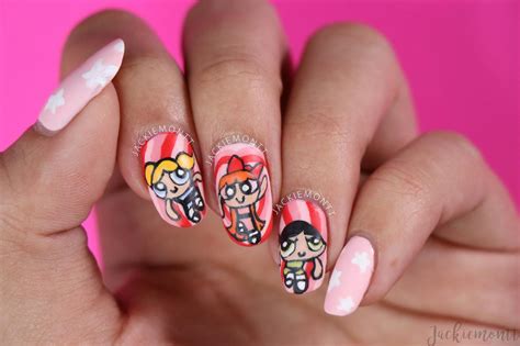 Powerpuff Girls Nail Art for Valentine's Day - JACKIEMONTT