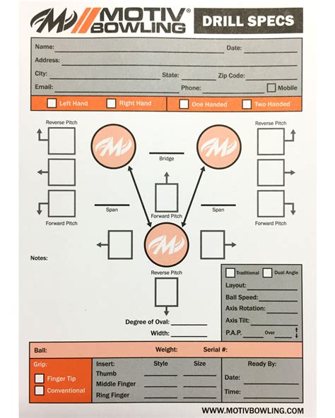 Bowlingshop with B2B and B2C - Motiv Drill Specs Pad