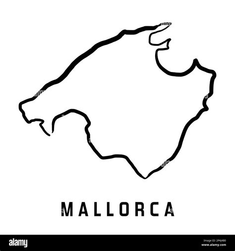 Mallorca island map simple outline. Vector hand drawn simplified style map Stock Vector Image ...