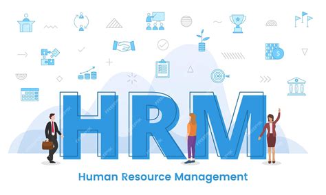 Premium Vector | Hrm human resource management concept with big words and people surrounded by ...