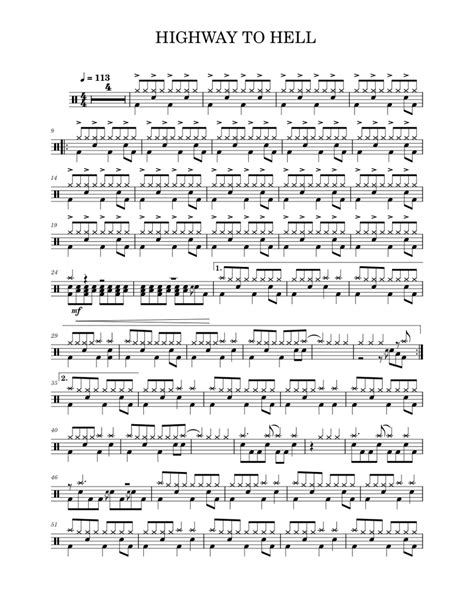 Highway to hell – AC/DC - Highway to hell Sheet music for Drum Group ...