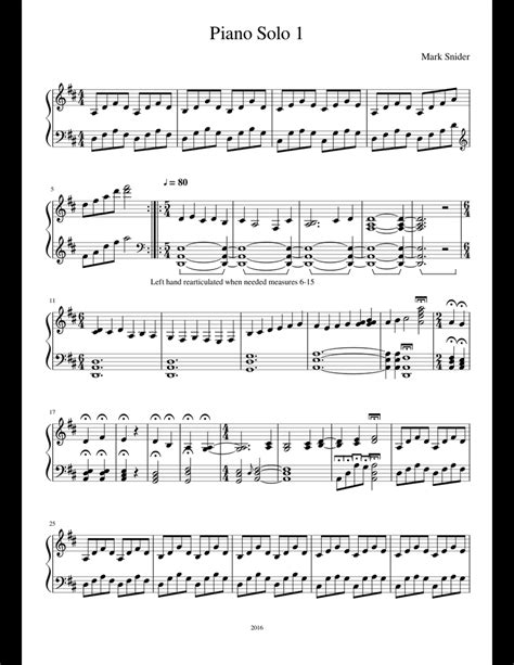 Piano Solo sheet music for Piano download free in PDF or MIDI