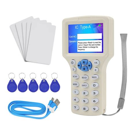 Handheld 125Khz 13.56MHZ RFID IC/ID Card Smart Reader Writer Copier ...