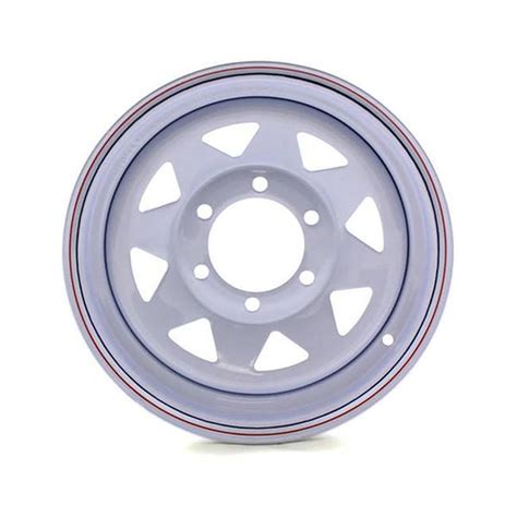 15X6 6-Lug on 5.5" White Spoke Trailer Wheel - JG