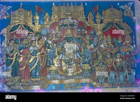 Paintings on Meenakshi Temple, Madurai, Tamil Nadu, India Stock Photo - Alamy