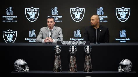 Head Coach Antonio Pierce and General Manager Tom Telesco address the ...