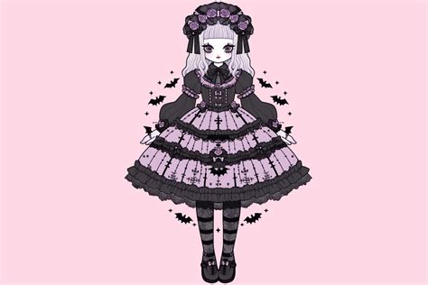 Kawaii Pastel Goth Anime Girl Graphic by DenizDigital · Creative Fabrica