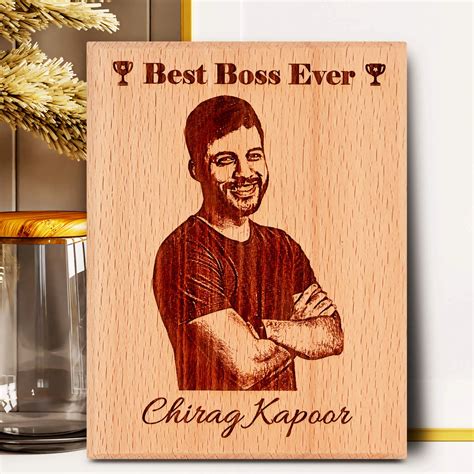 Gift for Boss - Personalized Engraved Wooden Photo Plaque - Incredible ...