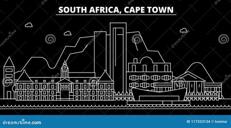 Cape Town Silhouette Skyline. South Africa - Cape Town Vector City ...