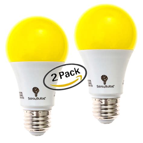 Solray Amber Yellow LED Bug Light Bulb 2-Pack No Blue Light Outdoor 650 Lumens 617395107445 | eBay