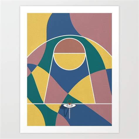 Abstract Basketball Court From Above Art Print by From Above | Society6